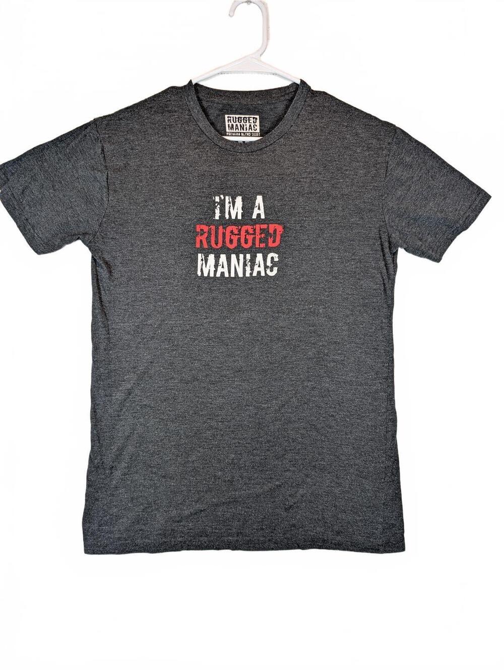 Rugged Maniac Graphic Logo T Shirt Short Sleeve Crewneck Casual Mens M